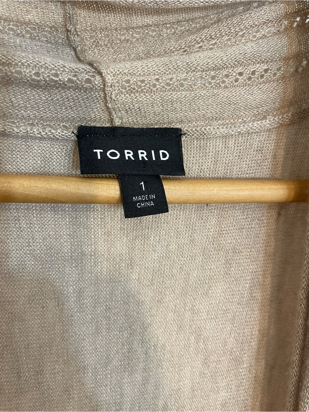 torrid Taupe Open-Front Knit Cardigan lightweight sz 1X - Picture 3 of 4